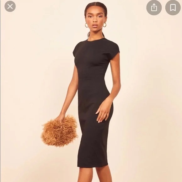NWT Reformation Sheath Dress - Black Size 2 - Picture 2 of 9